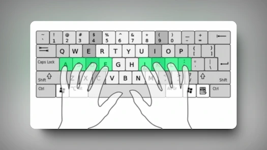 On-screen keyboard guide inside Sonma Typing-Expert
